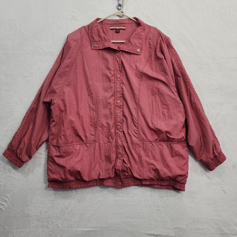 Vintage Tudor Court by Haband Jacket Women XX Pink Lightweight Windbreaker Lined